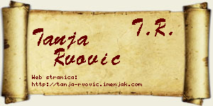 Tanja Rvović vizit kartica